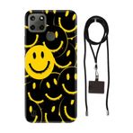 Senada Realme C21Y C25Y ile Uyumlu Kılıf Smile Yellow Desenli Silikon İpli Boyun Askı Aparatı