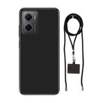 Senada Redmi Note 11E ile Uyumlu Kılıf Altın Tozu Desenli Silikon İpli Boyun Askı Aparatı