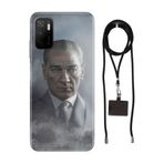 Senada Redmi Note 11se ile Uyumlu Kılıf Atatürk 1938 Desenli Silikon İpli Boyun Askı Aparatı