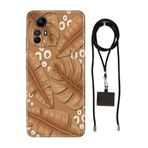 Senada Redmi Note 12S ile Uyumlu Kılıf Olive Garden Desenli Silikon İpli Boyun Askı Aparatı