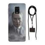 Senada Redmi Note Oneplus 9 Pro ile Uyumlu Kılıf Atatürk 1938 Desenli Silikon İpli Boyun Askı Aparatı