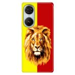 Senada Reeder S19 Max Pro S Edge İle Uyumlu Kılıf Telefon İle Uyumlu Kılıfı Baskılı Sarı Kırmızı Parçalı Aslan