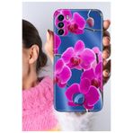 Senada Reeder S19 Max Pro S ile Uyumlu Kılıf S19 Max Pro S Şeffaf Silikon Kapak Mor Orkide
