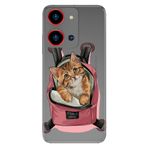 Senada Reeder S19 Max Pro S Zoom İle Uyumlu Kılıf Resimli Baskılı Nano Silikon Kedi Tatilde