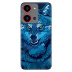 Senada Reeder S19 Max Pro S Zoom İle Uyumlu Kılıf Resimli Baskılı Nano Silikon Mavi Çizim Kurt