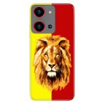 Senada Reeder S19 Max Pro S Zoom İle Uyumlu Kılıf Resimli Baskılı Nano Silikon Sarı Kırmızı Parçalı Aslan