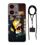 Senada Reeder S19 Max Pro S Zoom ile Uyumlu Kılıf SimpsonKarakter Collage Silikon İpli Boyun Askı Aparatı
