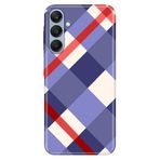 Senada Samsung A17 İle Uyumlu Kılıf Galaxy A17 Dekoratif Silikon Baskılı Kapak Mavi Ekose