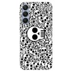 Senada Samsung A17 İle Uyumlu Kılıf Galaxy A17 Dekoratif Silikon Baskılı Kapak Skull White