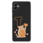 Senada Samsung Galaxy A04 ile Uyumlu Kılıf Resimli Desenli Silikon Kedili T Harfi