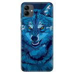 Senada Samsung Galaxy A04 İle Uyumlu Kılıf Silikon Moderna Desenli Mavi Çizim Kurt
