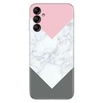 Senada Samsung Galaxy A25 İle Uyumlu Kılıf Silikon Desenli Resimli Kapak Beyaz Gri Mermer