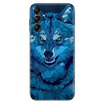 Senada Samsung Galaxy A35 İle Uyumlu Kılıf Silikon Desenli Resimli Kapak Mavi Çizim Kurt