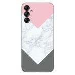 Senada Samsung Galaxy A54 İle Uyumlu Kılıf Silikon Desenli Resimli Uv Kapak Beyaz Gri Mermer