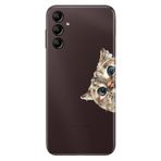 Senada Samsung Galaxy A54 İle Uyumlu Kılıf Silikon Desenli Resimli Uv Kapak Cat Look