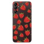 Senada Samsung Galaxy A54 İle Uyumlu Kılıf Silikon Desenli Resimli Uv Kapak Çilek Motif