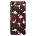 Senada Samsung Galaxy A54 İle Uyumlu Kılıf Silikon Desenli Resimli Uv Kapak Flamingo