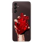 Senada Samsung Galaxy A54 İle Uyumlu Kılıf Silikon Desenli Resimli Uv Kapak Kanlı Kalp