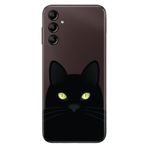 Senada Samsung Galaxy A54 İle Uyumlu Kılıf Silikon Desenli Resimli Uv Kapak Kara Kedi