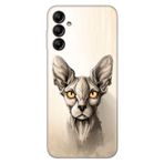 Senada Samsung Galaxy A54 İle Uyumlu Kılıf Silikon Desenli Resimli Uv Kapak Sfenks Kedi