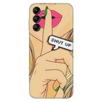 Senada Samsung Galaxy A54 İle Uyumlu Kılıf Silikon Desenli Resimli Uv Kapak Shut Up,Color574