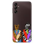Senada Samsung Galaxy A54 İle Uyumlu Kılıf Silikon Desenli Resimli Uv Kapak Zebra Kaplan Retro