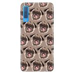 Senada Samsung Galaxy A7 2018 İle Uyumlu Kılıf Desenli Baskılı Silikon Pug Pug Köpek