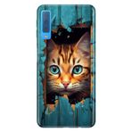Senada Samsung Galaxy A7 2018 ile Uyumlu Kılıf Resimli Desenli Silikon Cat