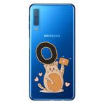 Senada Samsung Galaxy A7 2018 ile Uyumlu Kılıf Resimli Desenli Silikon Kedili Ö Harfi