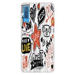 Senada Samsung Galaxy A7 2018 ile Uyumlu Kılıf Resimli Desenli Silikon Love