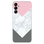 Senada Samsung Galaxy M34 5G İle Uyumlu Kılıf Silikon Desenli Tam Koruma Resimli Kapak Beyaz Gri Mermer