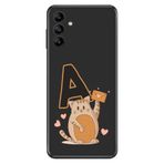 Senada Samsung Galaxy M34 ile Uyumlu Kılıf Resimli Desenli Silikon Kedili A Harfi