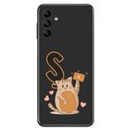 Senada Samsung Galaxy M34 ile Uyumlu Kılıf Resimli Desenli Silikon Kedili Ş Harfi