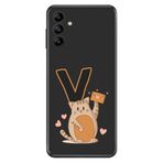 Senada Samsung Galaxy M34 ile Uyumlu Kılıf Resimli Desenli Silikon Kedili V Harfi