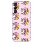 Senada Samsung Galaxy S24 Fe İle Uyumlu Kılıf S24-Fe Desen Üzeri Baskılı Silikon Unicorn Donut