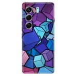 Senada Tecno Camon 40 Pro 5G CM7 ile Uyumlu Kılıf Dekoratif Silikon Baskılı Kapak 4D Küpler