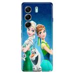 Senada Tecno Camon 40 Pro 5G Korumalı ile Uyumlu Kılıf Tema Trendy Silikon Baskılı ElsaAnnaOlaf