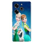 Senada Tecno Pova 6 Pro ile Uyumlu Kılıf Tecno Pova 6 Pro Desenli Silikon ElsaAnnaOlaf