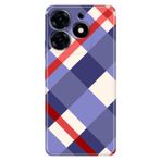 Senada Tecno Spark 20 Pro 5G İle Uyumlu Kılıf Desenli Baskılı Silikon Mavi Ekose