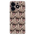 Senada Tecno Spark 20 Pro 5G İle Uyumlu Kılıf Desenli Baskılı Silikon Pug Pug Köpek