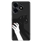 Senada Tecno Spark 20 Pro 5G İle Uyumlu Kılıf Desenli Baskılı Silikon Sanat Kedi