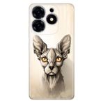 Senada Tecno Spark 20 Pro 5G İle Uyumlu Kılıf Desenli Baskılı Silikon Sfenks Kedi