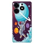Senada Tecno Spark 20 Pro 5G İle Uyumlu Kılıf Resimli Baskılı Nano Silikon Astronot