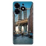 Senada Tecno Spark 20 Pro 5G İle Uyumlu Kılıf Resimli Baskılı Nano Silikon Brooklyn Köprüsü