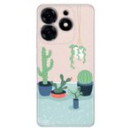 Senada Tecno Spark 20 Pro 5G İle Uyumlu Kılıf Resimli Baskılı Nano Silikon Cactus Co