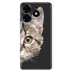 Senada Tecno Spark 20 Pro 5G İle Uyumlu Kılıf Resimli Baskılı Nano Silikon Kedi Prizma