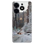 Senada Tecno Spark 20 Pro 5G İle Uyumlu Kılıf Resimli Baskılı Nano Silikon Winter New York