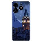 Senada Tecno Spark 20 Pro 5G ile Uyumlu Kılıf Resimli Desenli Silikon Galata Moon