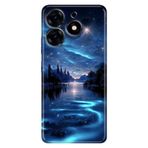 Senada Tecno Spark 20 Pro 5G ile Uyumlu Kılıf Resimli Desenli Silikon Gece Yarısı
