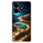 Senada Tecno Spark 20 Pro 5G ile Uyumlu Kılıf Resimli Desenli Silikon Golden Beach